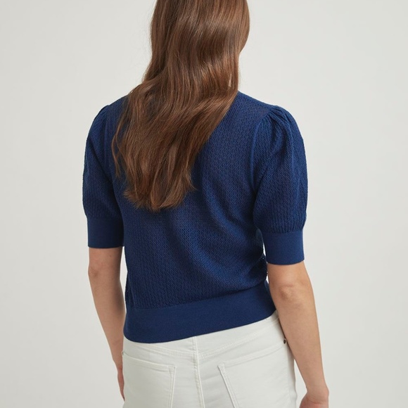 RW&CO Elbow Sleeve Blue Cotton Cardigan Size XL - EUC! - Picture 3 of 7